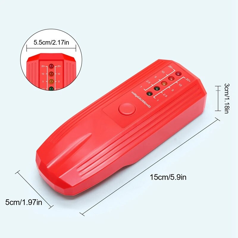 EMF matuoklis, EMF skaitytuvas, elektromagnetinio lauko spinduliuotės detektorius su baterijomis maitinamas elektrinis EMF detektorius