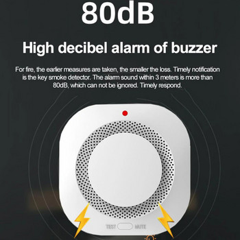 Tuya Zigbee/Wifi детектор за дим Домашна сигурност Предотвратяване на безопасност Сензор за дим Звукова аларма Работа с Zigbee Hub