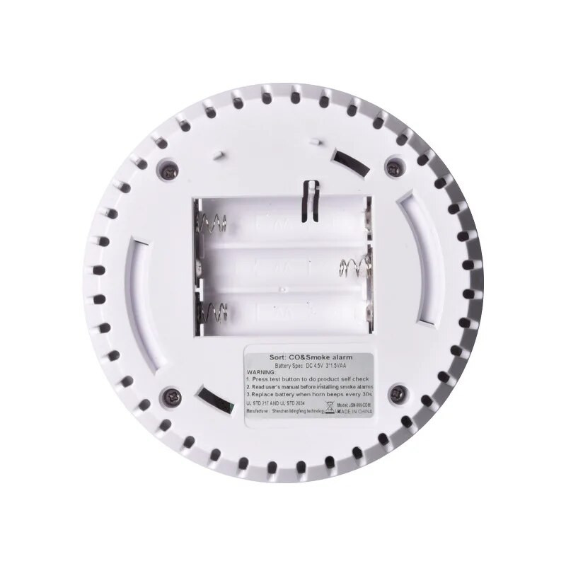 Kompozītmateriālu neatkarīgs tipa CO dūmu signalizācijas ugunsdrošības dūmu detektors 2 vienā oglekļa monoksīda sensors mājas viesnīcai skolai