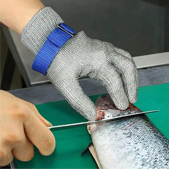 NMSafety 100% неръждаема стомана с високо качество Butcher Protect Meat Kitchen Fishing Glove ANSI A5