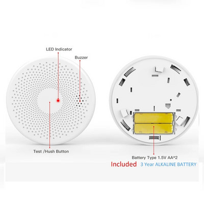 Eraldiseisev kombineeritud suitsuandur ja vingugaasiandur, AA patareitoitel, CO indikaatoriga gaasi suitsuandur