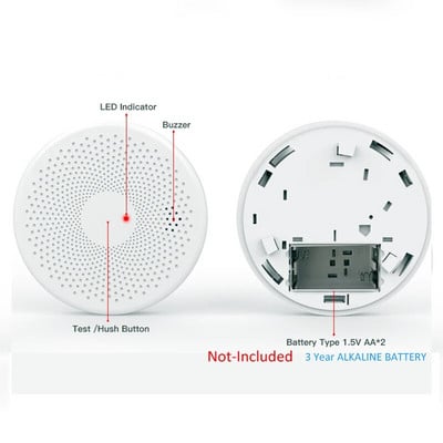 Eraldiseisev kombineeritud suitsuandur ja vingugaasiandur, AA patareitoitel, CO indikaatoriga gaasi suitsuandur