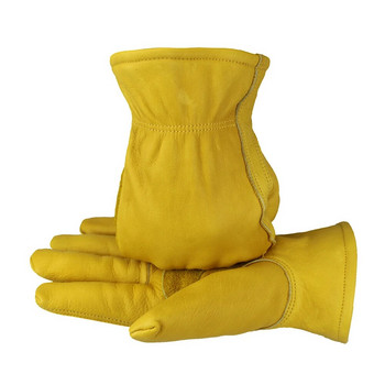 Зимни работни ръкавици Телешка кожа Термична мотоциклетна ръкавица Студено време Памучна подплата Фризер Работна ръкавица