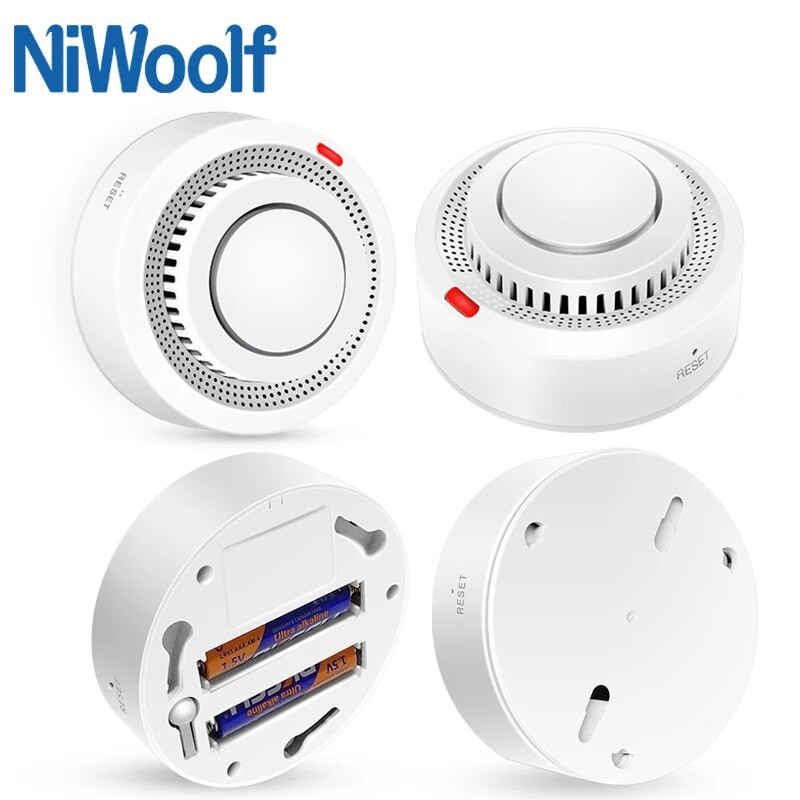 Tuya Wifi füstérzékelő tűzérzékelő 80db hangriasztó füstölő kombinált érzékelő intelligens otthon biztonsági riasztó