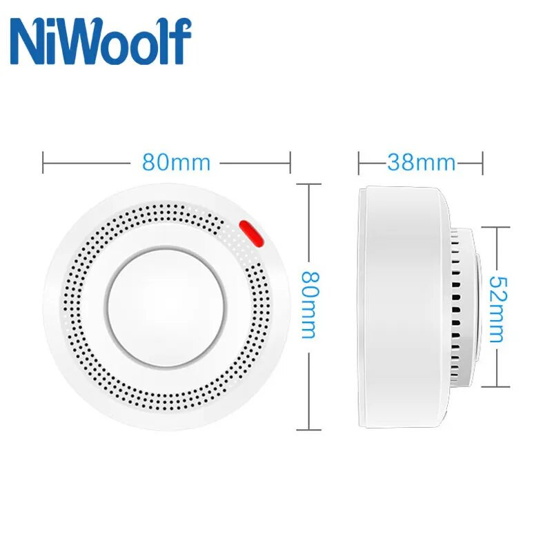 Tuya Wifi füstérzékelő tűzérzékelő 80db hangriasztó füstölő kombinált érzékelő intelligens otthon biztonsági riasztó