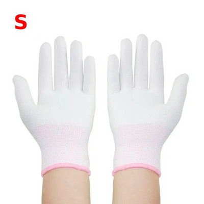 4Paris balti darba cimdi Neslīdoši darba cimdi Neilona cimdi Valkājami drošības darba cimdi remonta cimdi datora šūšanai