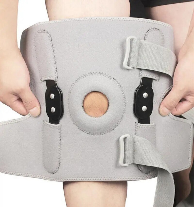 1PC Genunchiere cu stabilizatori laterali duali metalici Suport pentru genunchi Protector reglabil pentru rotula Artrita Dureri articulare Protectie sportiva