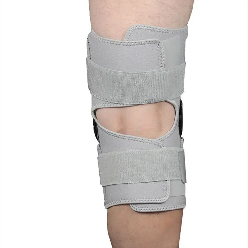 1PC Genunchiere cu stabilizatori laterali duali metalici Suport pentru genunchi Protector reglabil pentru rotula Artrita Dureri articulare Protectie sportiva