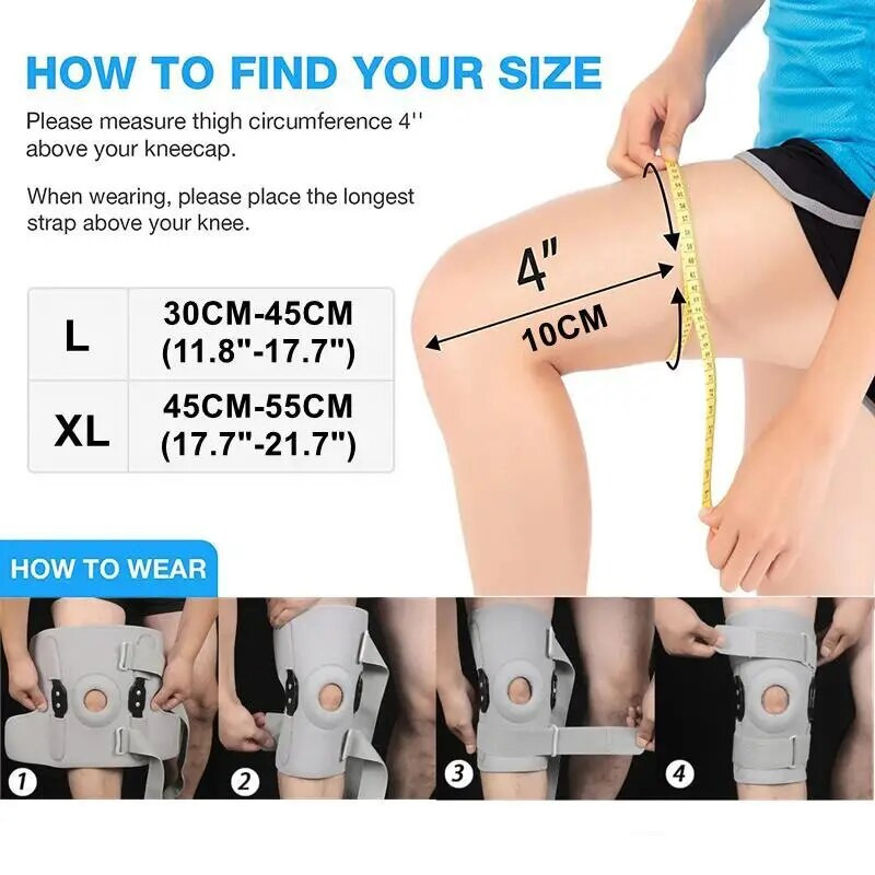 1PC Genunchiere cu stabilizatori laterali duali metalici Suport pentru genunchi Protector reglabil pentru rotula Artrita Dureri articulare Protectie sportiva