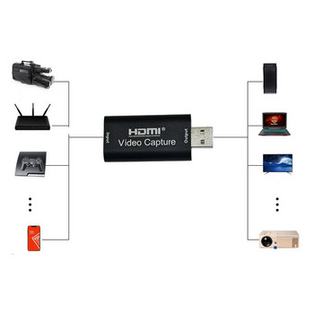 Κάρτα λήψης βίντεο 4K USB 3.0 USB2.0 Συμβατό με HDMI Εγγραφή Grabber για PS4 Παιχνίδι DVD βιντεοκάμερα Εγγραφή κάμερας Ζωντανή ροή
