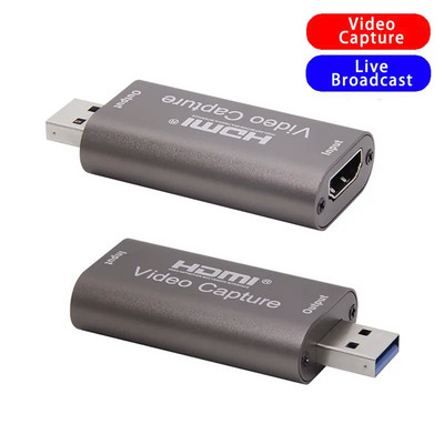 4K videohõivekaart USB 3.0 USB2.0 HDMI-ühilduv Grabber-salvesti PS4 mängude jaoks DVD-kaameraga kaameraga salvestamine otseülekanne