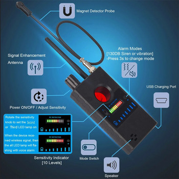 G529/328 Bluetooth слушалки Антишпионски детектор за скриваща се камера GSM устройство GPS Tracer Finder Безжичен RF сигнал за откриване на грешки Джаджи