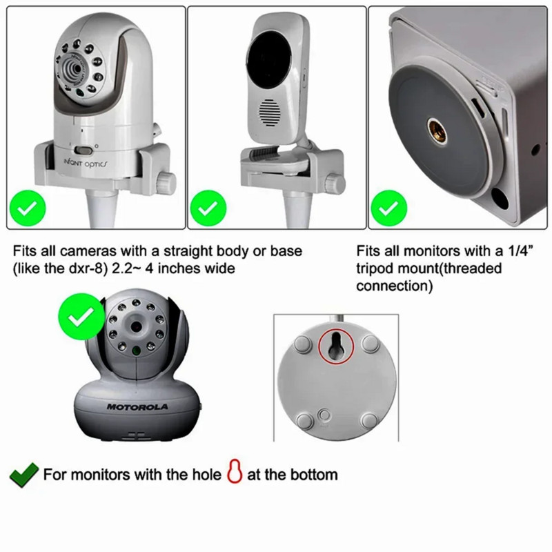 Бебефон Скоба за легло Държач за камера Универсален 1/4 винт Гъвкава скоба Маркуч Стойка за камери Поддържаща камера Регулируема 45 см стойка