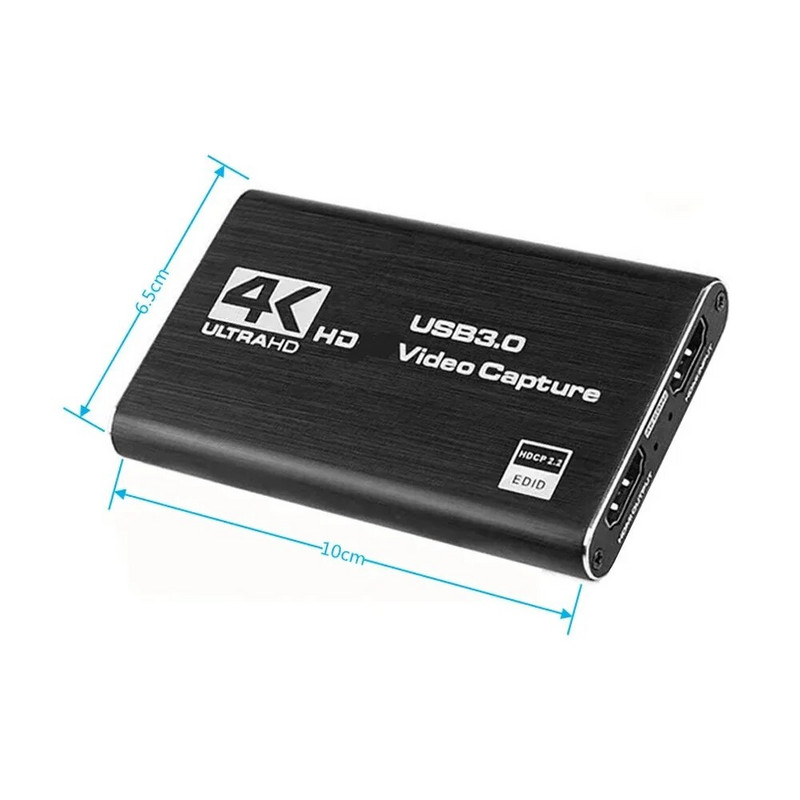 Ar 4K HDMI saderīga USB 3.0 video tveršanas karte 1080P 60 kadri/s HD video ierakstītājs, kas paredzēts OBS spēļu kartes tiešraides tveršanai