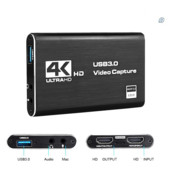Κάρτα λήψης βίντεο 4K USB 3.0 Συμβατή με HDMI 1080P 30 fps HD Recorder Grabber για ζωντανή κάρτα παιχνιδιού λήψης OBS