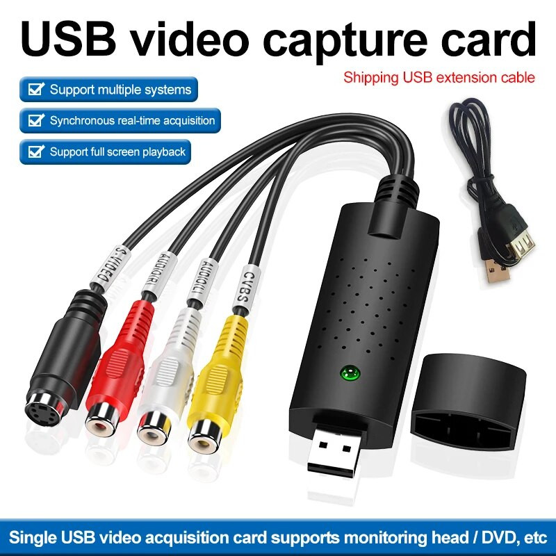 USB 2.0 VHS uz DVD pārveidotājs Analogā video konvertēšana uz ciparu formātu audio video DVD VHS ierakstīšanas kartes kvalitātes datora adapteris