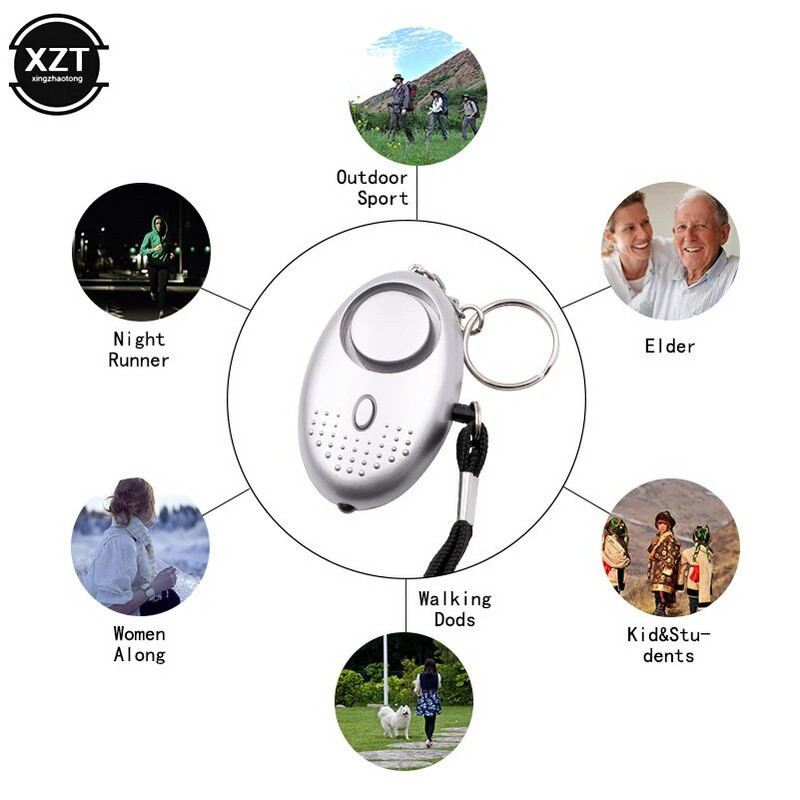 130db Protect Alert Personiskā aizsardzības sirēna Pretuzbrukuma drošība bērniem Meitenes Vecākas sievietes nēsā skaļu panikas trauksmi