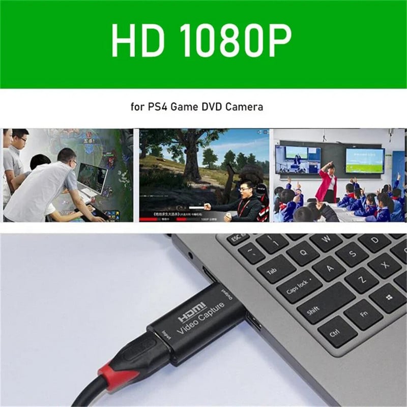 Ar 4K HDMI saderīga video tveršanas kartes straumēšanas plate Capture USB 2.0 1080P Card Grabber ierakstītāja kaste PS4 spēļu DVD kamerai