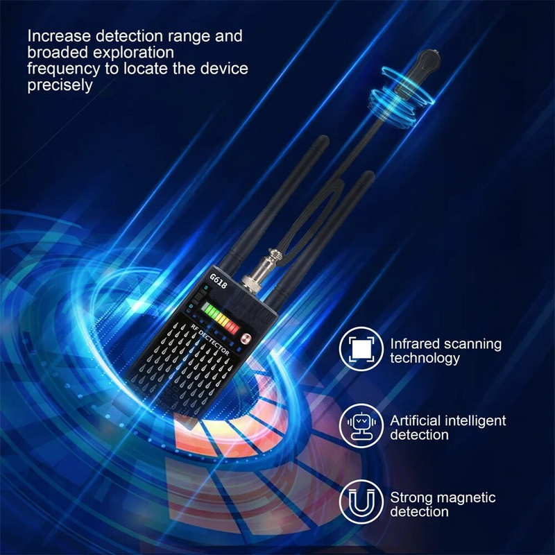 G618W Bezdrôtový detektor RF signálu, ploštice, GSM GPS sledovacia kamera, odpočúvacie zariadenie, profesionálny vyhľadávač signálu G319