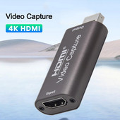 4K video tveršanas karte USB 2.0 HDMI saderīgs Grabber ierakstītājs spēļu tveršanai videokameras kameras tiešraides straumēšanas ierakstīšanai