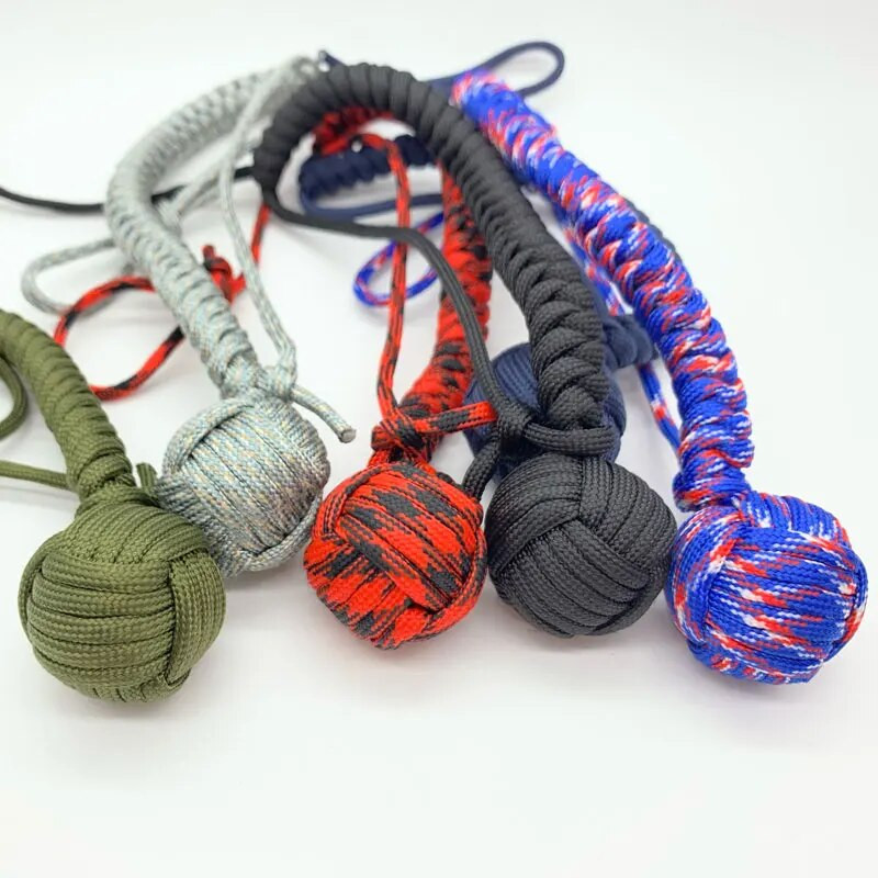 DIY piekarināma rokassprādze āra EDC pašaizsardzības mērkaķis dūre virve tērauda lodītes izsists logu lauzējs personīgās drošības atslēgu piekariņu rīki