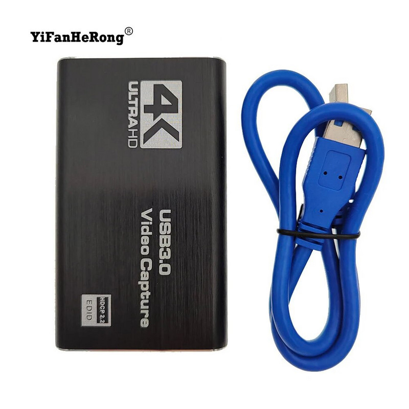Κάρτα λήψης βίντεο συμβατή με HDMI 4K 60Hz 1080P για Πλάκα εγγραφής παιχνιδιού Live Streaming Box USB 3.0 Grabber για κάμερα PS4