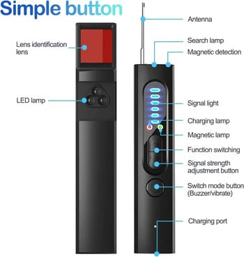 X13 Ανιχνευτής κάμερας υπερύθρων Anti Spy Candid Protective Alarm Multi-function Mini Wifi Tester Ανιχνευτής συσκευής σήματος Gps Scanner