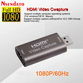 4K 1080P 60 Hz USB2.0 audio video uztveršanas karte HDMI uz USB 2.0 iegūšanas karte tiešraides straumēšanas plates kameras slēdzis spēļu ierakstīšana