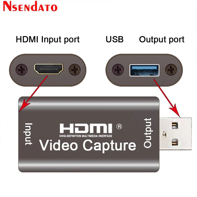 4K 1080P 60 Hz USB2.0 audio video uztveršanas karte HDMI uz USB 2.0 iegūšanas karte tiešraides straumēšanas plates kameras slēdzis spēļu ierakstīšana