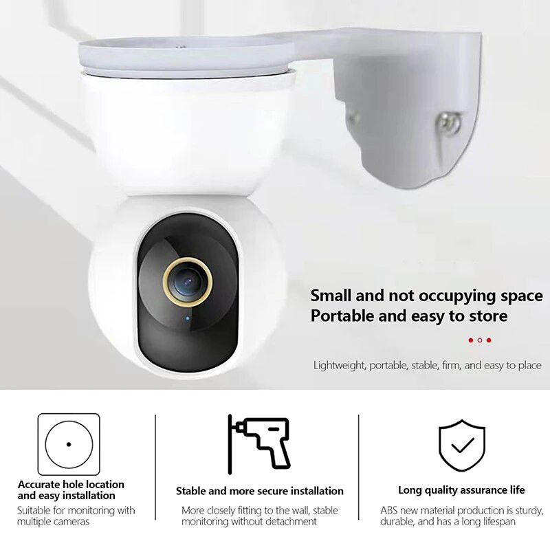 1 Komplekts kameras kronšteins, bez naglām piestiprināms pie sienas kameras novērošanas turētājs ar līmes pamatnes skrūvi