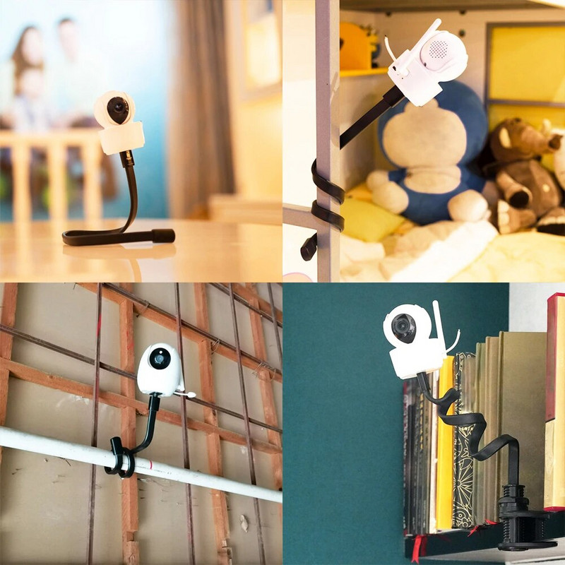 Vītnes zoss kakla turētāja kameras statīvs daudzfunkcionāls kronšteins silikona bērnu monitora statīvs, regulējams kronšteins mazuļa monitoram