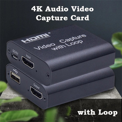 HDMI Video Capture Card HDMI към USB 2.0 Video Capture Board 1080P 4K Game Record Live Streaming Broadcast TV Local Loop