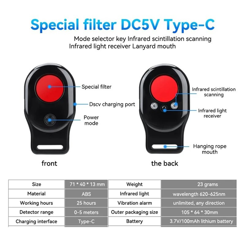 Преносим хотел за наблюдение LED инфрачервен детектор Мини хотел за наблюдение LED инфрачервен детектор Вибрационна аларма Сензор