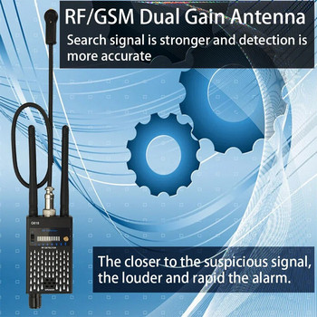 Двойна антена RF сигнален детектор GSM Bug Finder Anti Candid Camera GPS Tracker GSM Audio Bug Spy Gadgets защита на сигурността