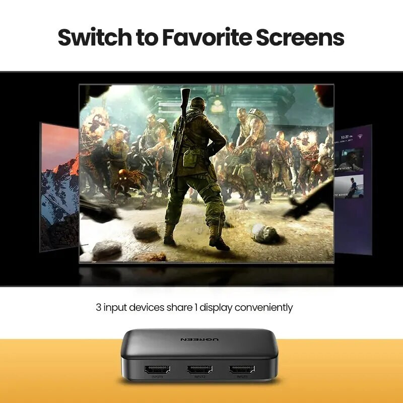 Διακόπτης UGREEN HDMI για Xiaomi Mi Box 3 σε 1 έξοδο Συμβατός με HDMI Switcher 4K30Hz για TV Box Διακόπτης PS4 με καλώδιο HDMI ελεγκτή