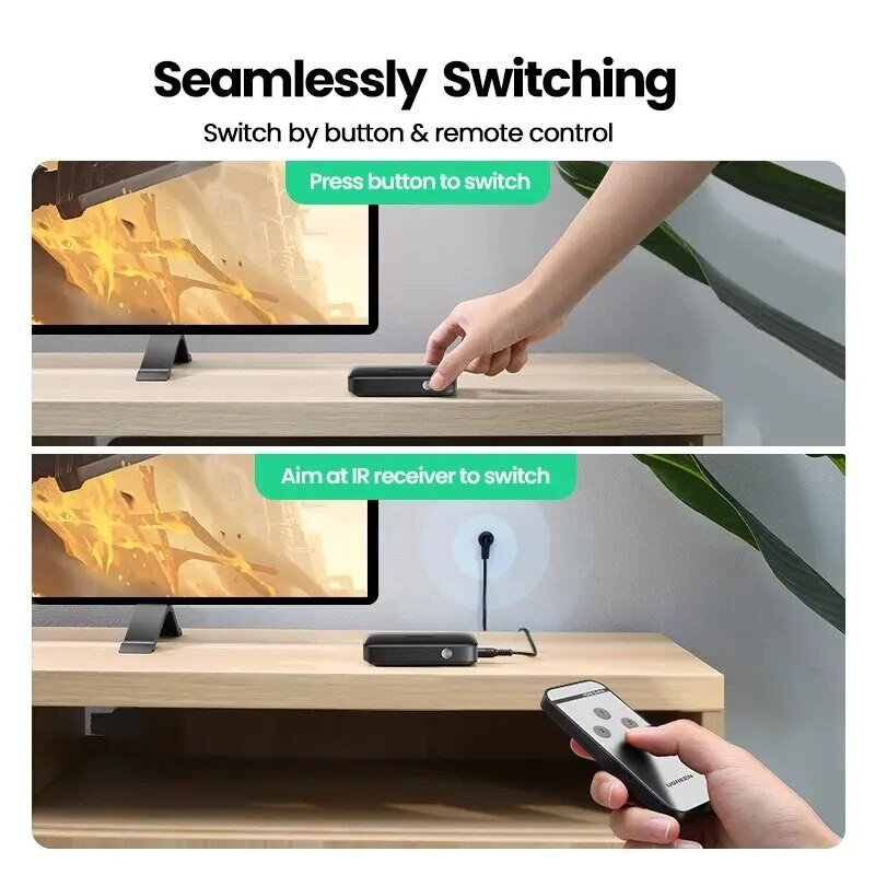Διακόπτης UGREEN HDMI για Xiaomi Mi Box 3 σε 1 έξοδο Συμβατός με HDMI Switcher 4K30Hz για TV Box Διακόπτης PS4 με καλώδιο HDMI ελεγκτή