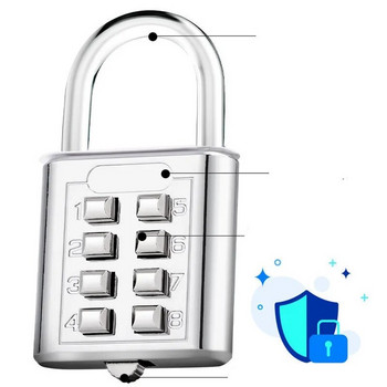 8-цифрен код за парола Комбиниран катинар Куфар от цинкова сплав за багаж Код за пътуване Интелигентен код за заключване Ключалка против кражба