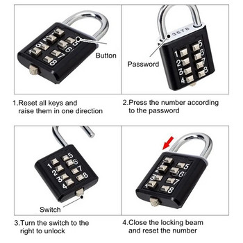 Κωδικός 8 ψηφίων Συνδυασμένος κωδικός Λουκέτο Βαλίτσα από κράμα ψευδαργύρου για αποσκευές Κωδικός ταξιδιού Έξυπνη κλειδαριά Κωδικός με κλειδί Αντικλεπτική κλειδαριά