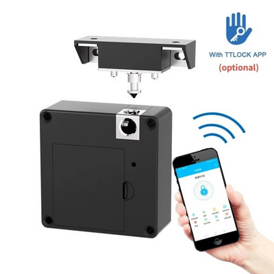 Viedā koka durvju slēdzene, bezatslēgas, neredzama elektroniskā slēdzene IC karte NFC TTlock lietotne Atbloķēšanas skapja skapja skapja mēbeļu atvilktne Viedās slēdzenes