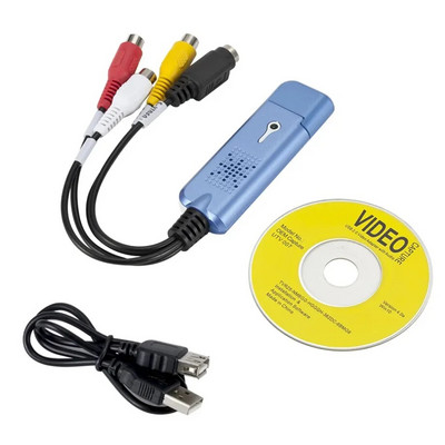 PzzPss portatīvais VHS DC60 DVD video uztveršanas kartes pārveidotājs TV uztvērējs USB 2.0 video audio uztveršanas kartes adapteris datoram Win 7