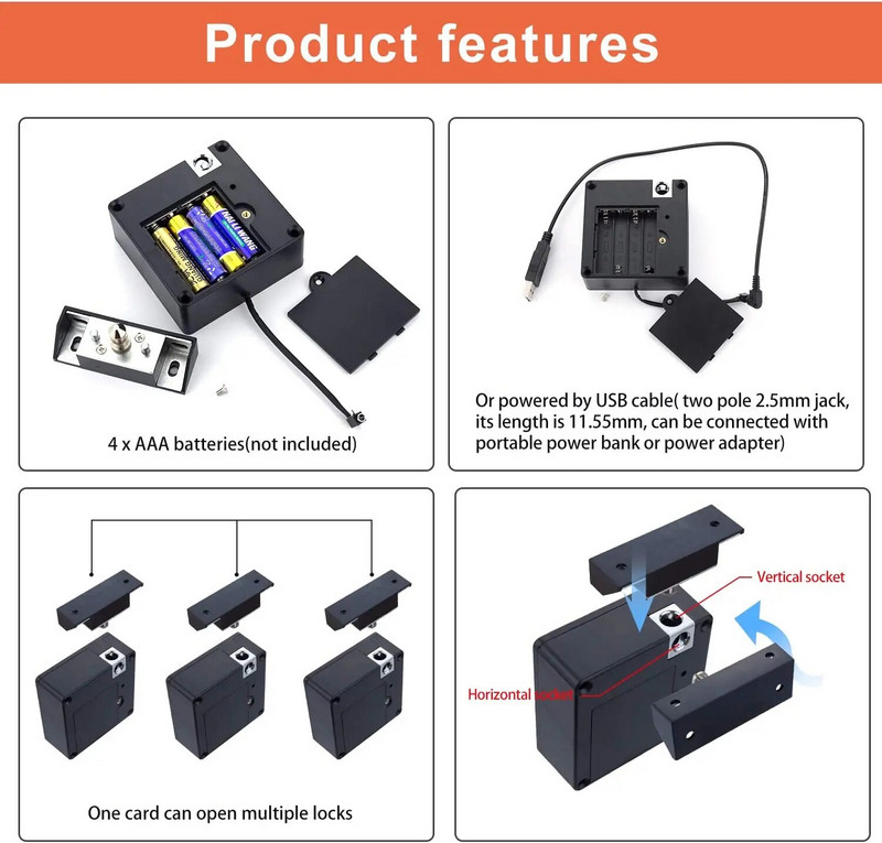 Elektroniskā skapja slēdzene, viedās NFC RFID slēdzenes, slēptā DIY skapja slēdzene ar bīdāmo aizbīdni divdurvju skapja atvilktnes kokam