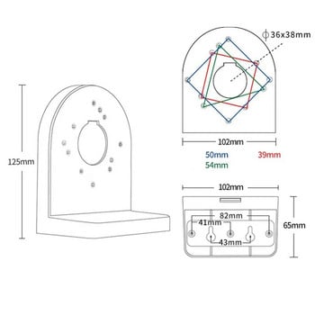 Για Κάμερα CCTV Dome Ορθή γωνία με βίδες ABS Universal Fit Indoor Outdoor Ανθεκτικό στη σκουριά τύπου L Στήριγμα τοίχου