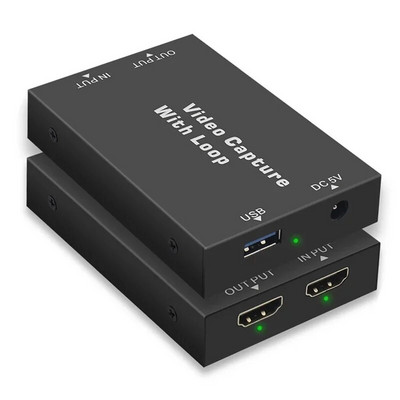4K TV Loop HD 1080P video tveršanas karte ar USB 2.0 HDMI saderīgu spēļu ierakstītāju video ierakstīšanas kaste PS3 DVD, datora tiešraides straumēšanai
