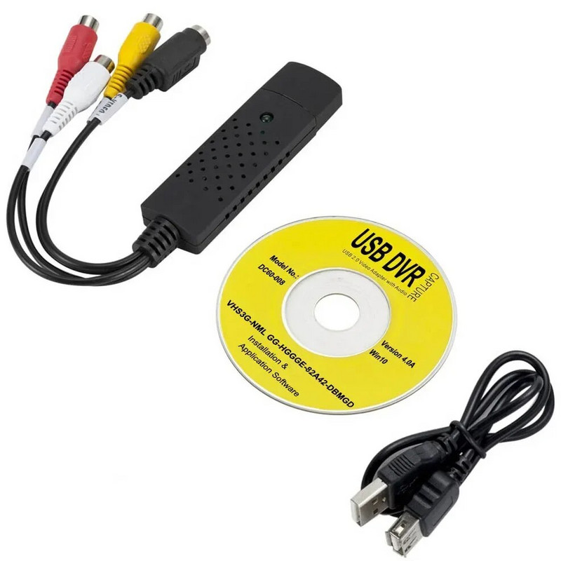 USB 2.0 CVBS S-video AV audio video tveršanas karte DVD videomagnetofonam drošības kamerai VHS atskaņotājs TV televizora pierīce operētājsistēmai MAC Windows Win7/8/10