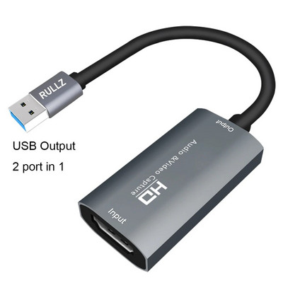 4K 1080P C tipa C HDMI saderīgs video tveršanas karte USB video satvērējs PS4 PS5 slēdža spēlei, kamerai tālrunis, ierakstiet datora tiešraidi