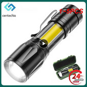 1 ~ 5 PCS Преносим акумулаторен zoom led фенер XP-G Q5 Lamp Lantern 2000Lumen Adjustable Penlight Waterproof mini Led