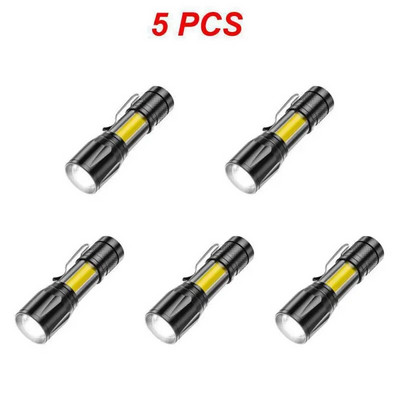 1 ~ 5 PCS Преносим акумулаторен zoom led фенер XP-G Q5 Lamp Lantern 2000Lumen Adjustable Penlight Waterproof mini Led