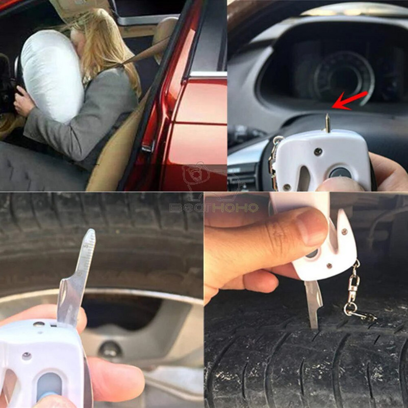 6 az 1-ben autó biztonsági kalapács és biztonsági öv vágó vészkulcstartó automata ablaktörő EDC menekülési eszköz elektrosztatikus eltávolítás