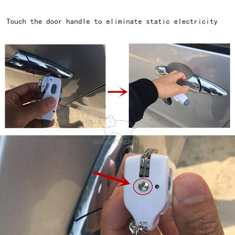 6 az 1-ben autó biztonsági kalapács és biztonsági öv vágó vészkulcstartó automata ablaktörő EDC menekülési eszköz elektrosztatikus eltávolítás