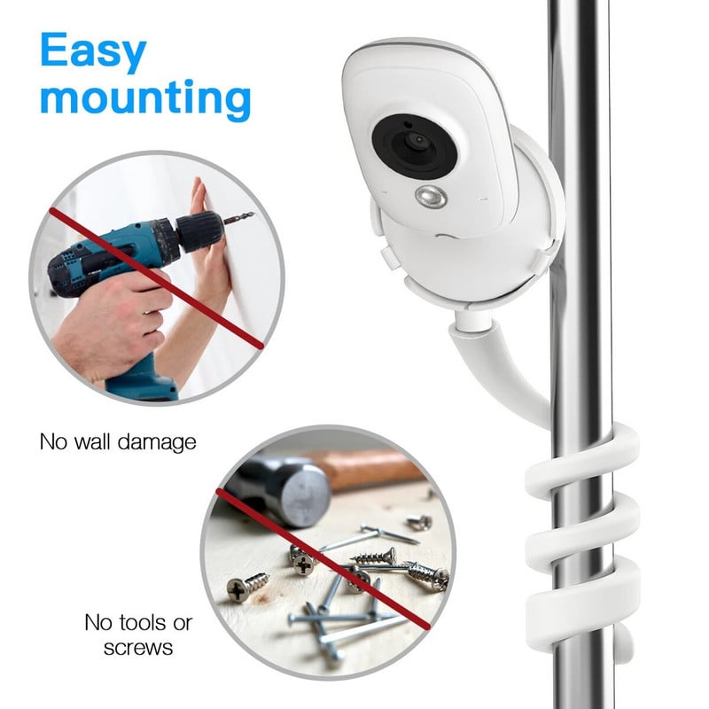 Ευέλικτο περιστρεφόμενο στήριγμα για GHB-Vb603, Luvion platinum 3, Tenboo-TB101 Baby Monitor, Προσαρμόζεται σε ράφια ή έπιπλα κούνιας